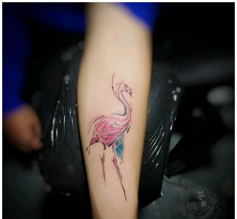 火烈鸟纹身图片