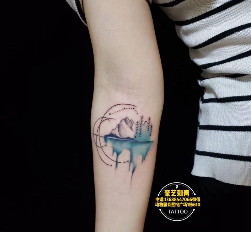 水墨纹身图片_水墨纹身图案