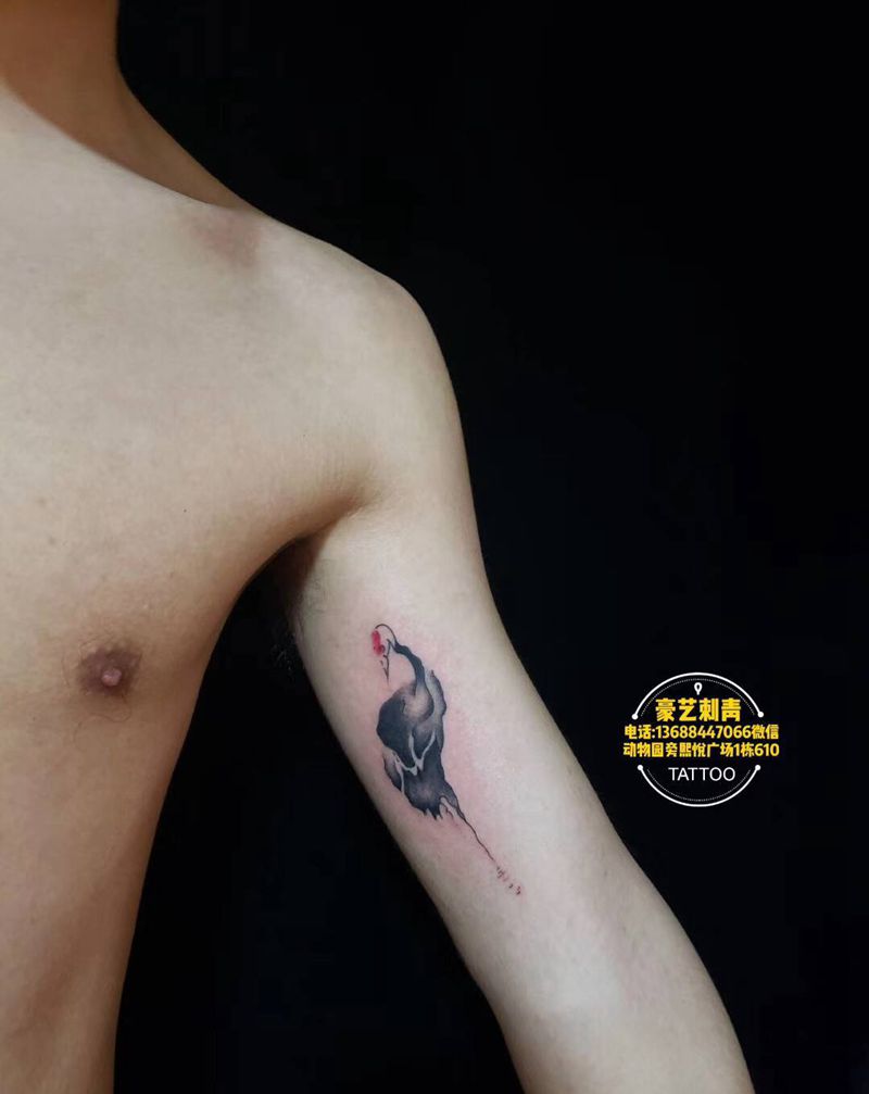 水墨纹身图片_水墨纹身图案