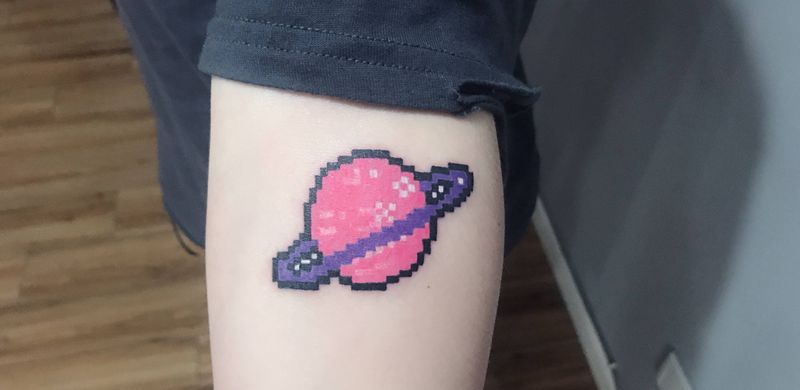 像素纹身图片_手臂纹身图案