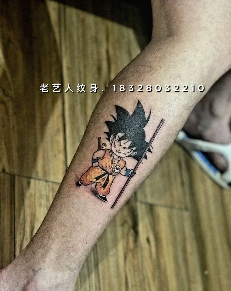 悟空纹身图片_腿部纹身图案