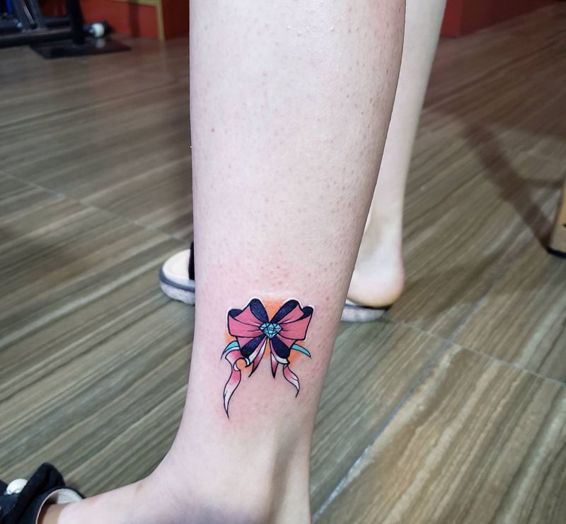 小清新纹身图片_腿部纹身图案