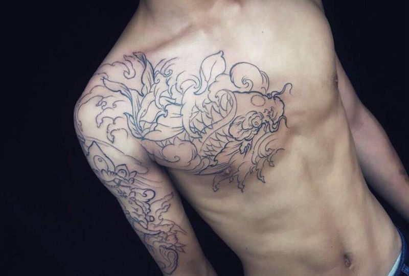 半甲没完成！下次继续纹身图片