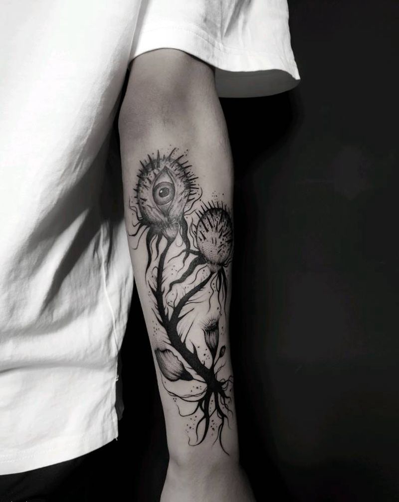 暗黑系纹身图片_手臂暗黑纹身图案