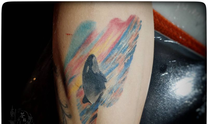 苍狼刺青恢复后作品纹身图片_手部纹身图案