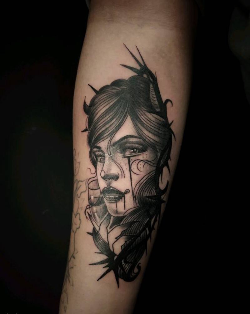 school纹身图片_手臂New School纹身图案