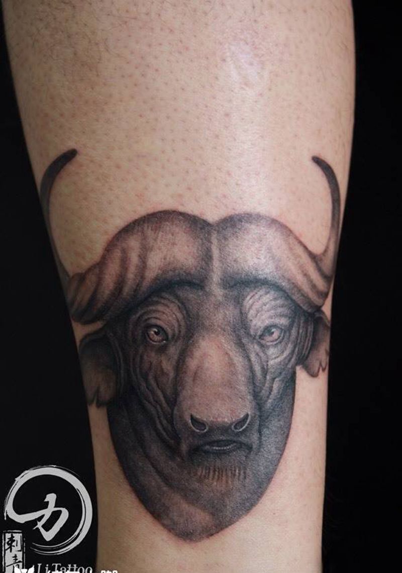 动物系列之（水牛）纹身图片