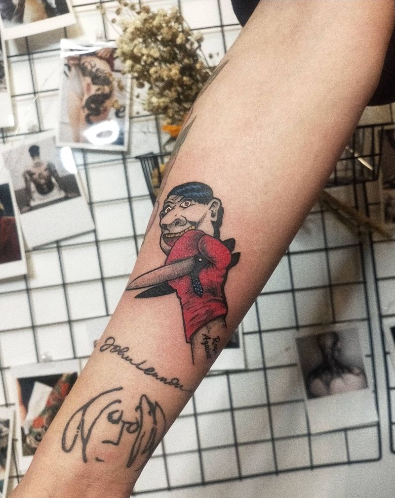 浪漫至死不渝。纹身图片_手部肩部欧美写实点刺乐队。纹身图案