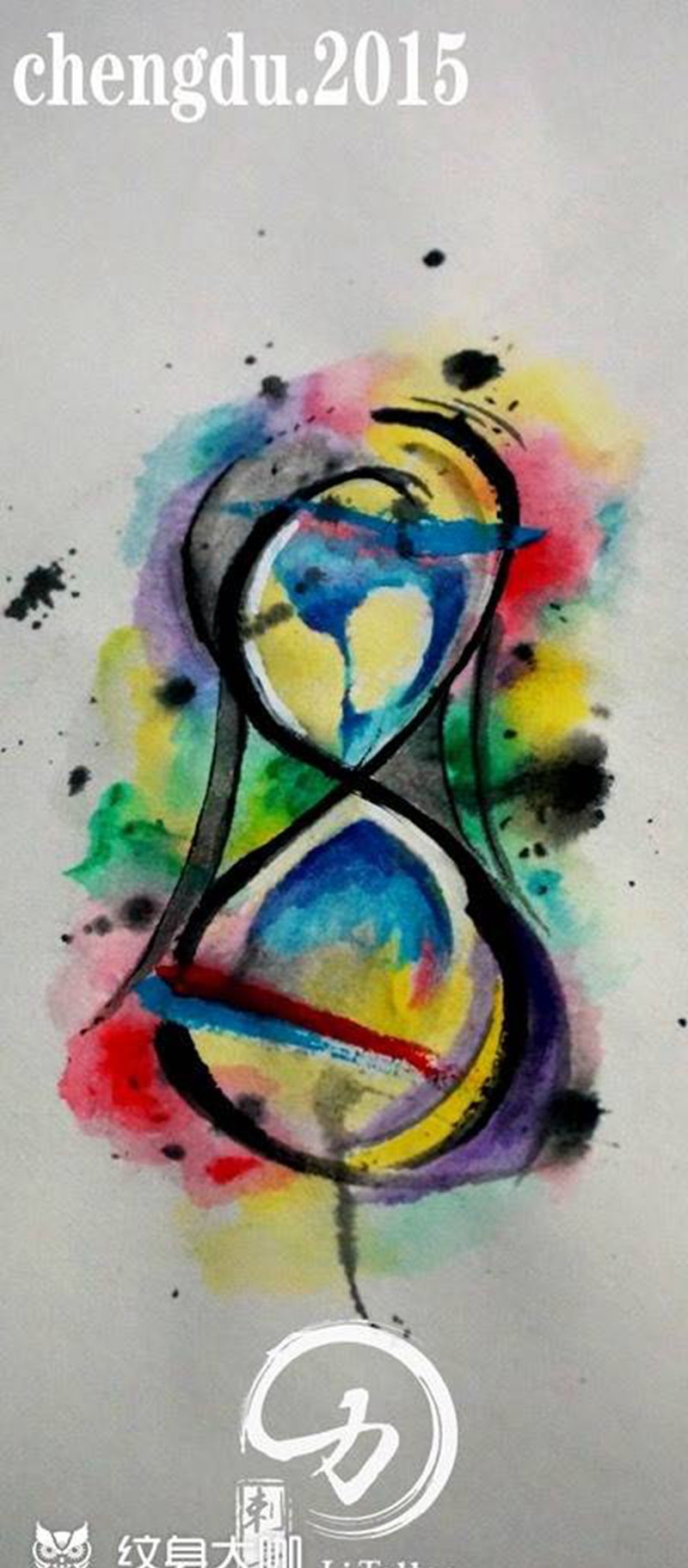 时间去哪了纹身图片_成品手稿欧美清新原创贴纸几何纹身图案