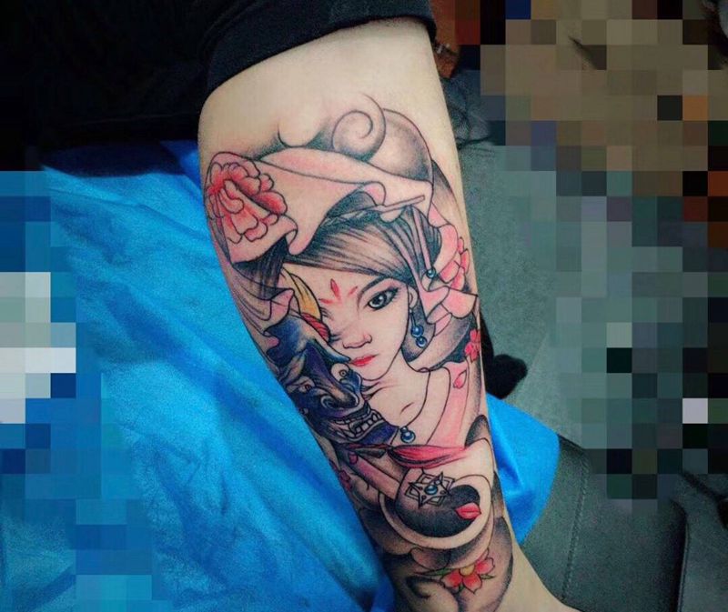 艺妓纹身图片