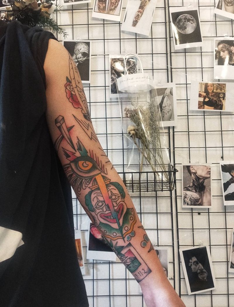 花臂纹身图片_手部手臂Old SchoolNew School纹身图案