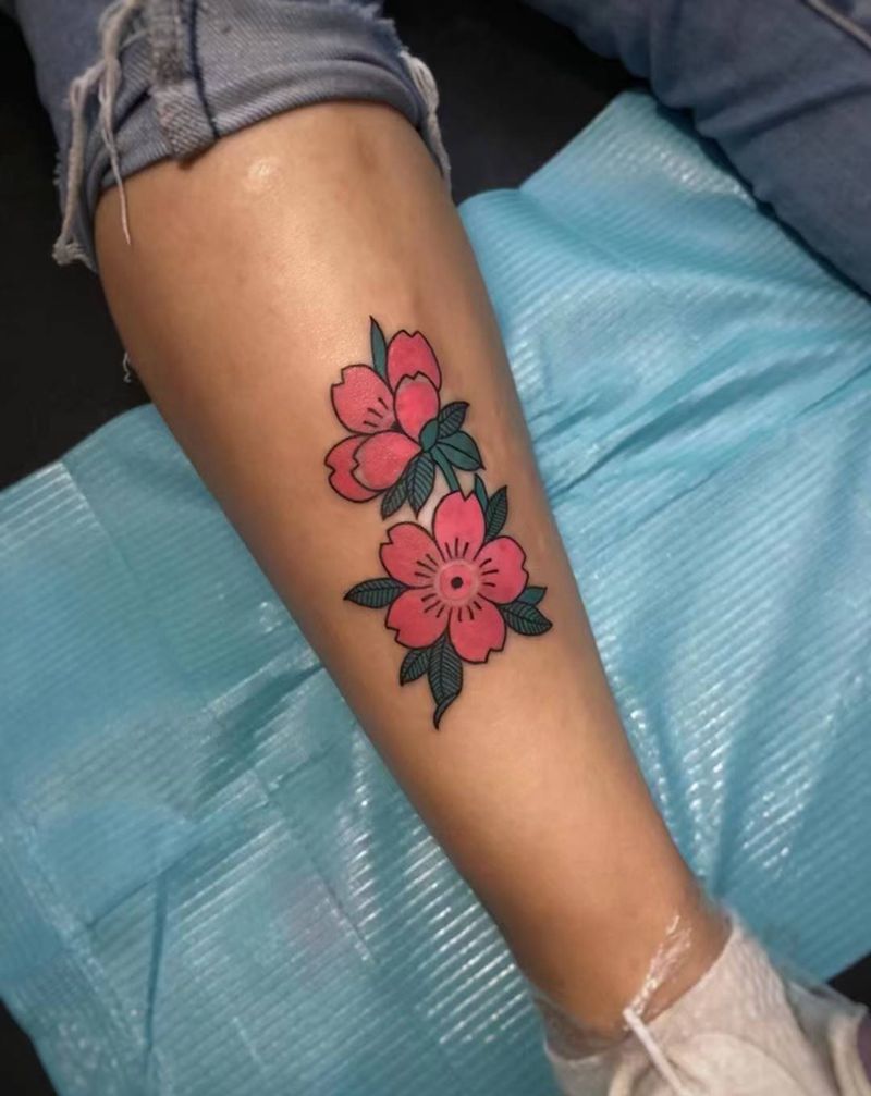 一朵小遮盖纹身图片_脚部新传统纹身图案