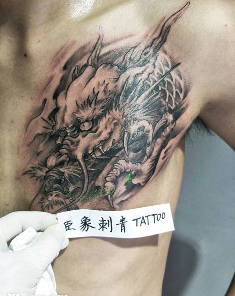 小龙纹身图片