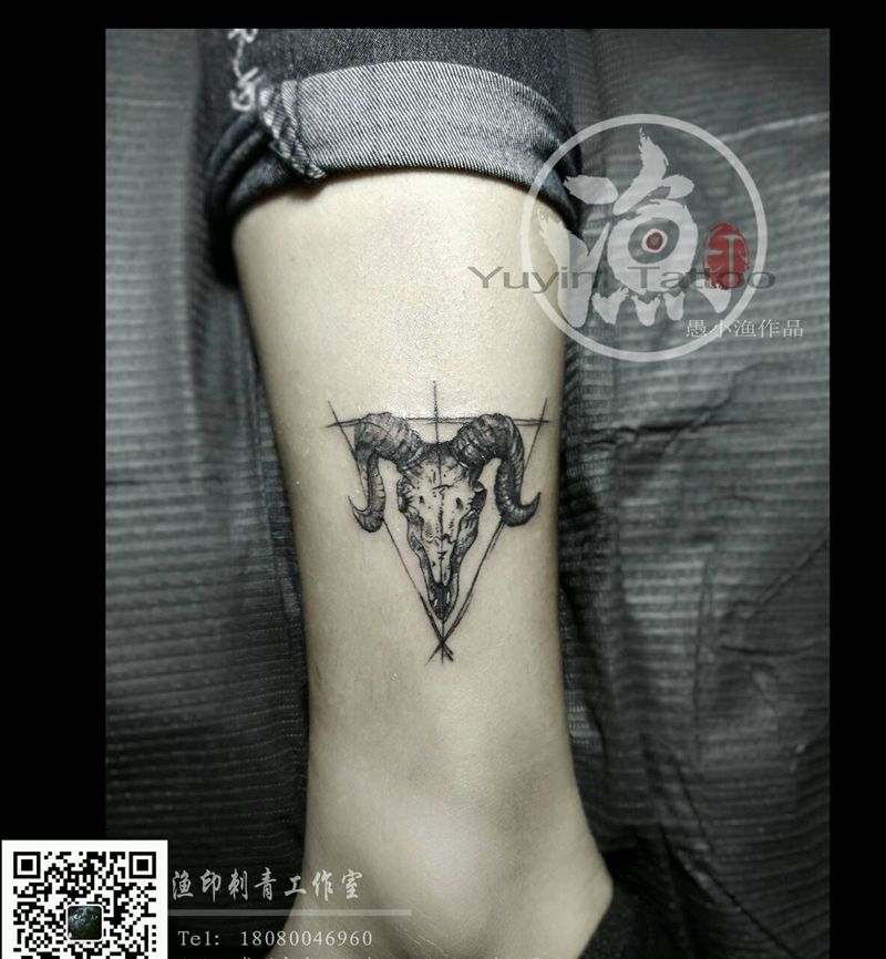 羊头纹身图片