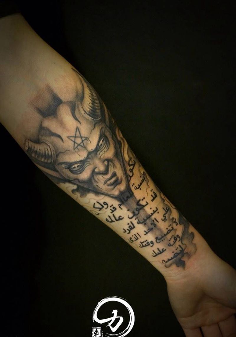 异域纹身图片_成品手臂习俗欧美写实人物鬼神动物宗教原创纹身图案