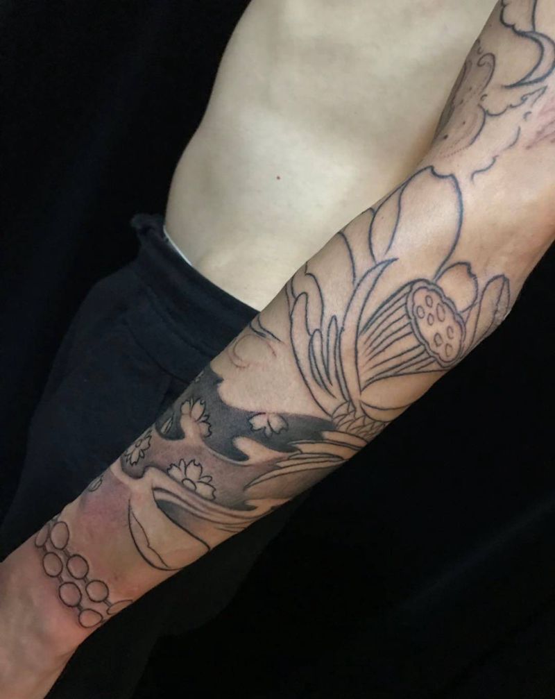 花臂没完成！下次继续纹身图片