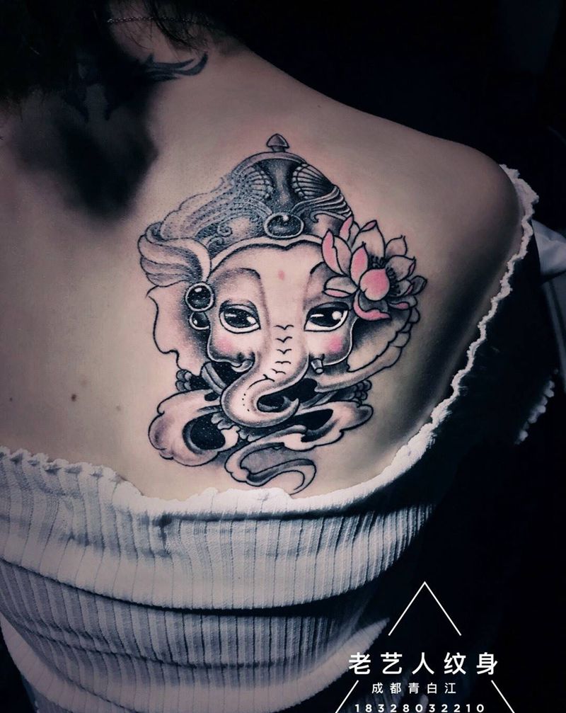 萌萌哒，萌象神纹身图片