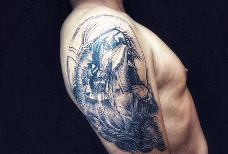 动物头纹身图片