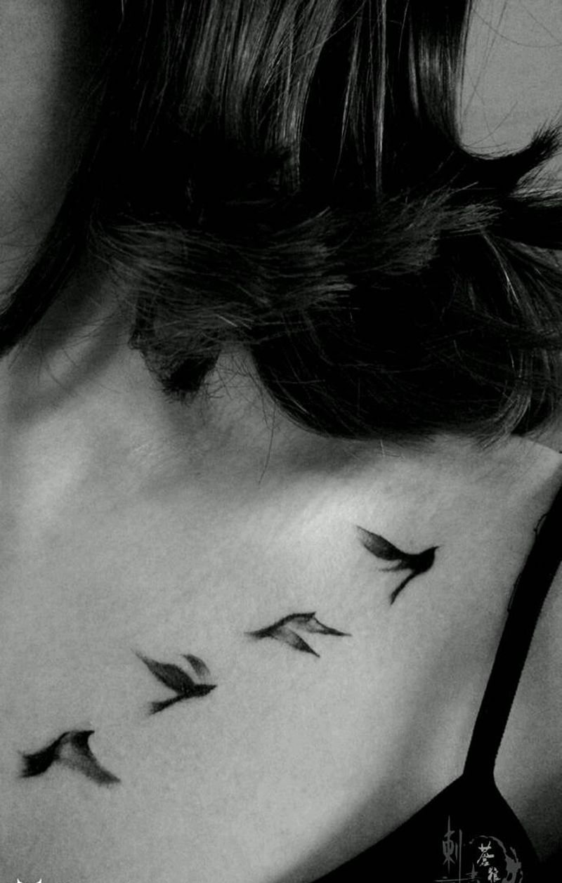 大雁纹身图片