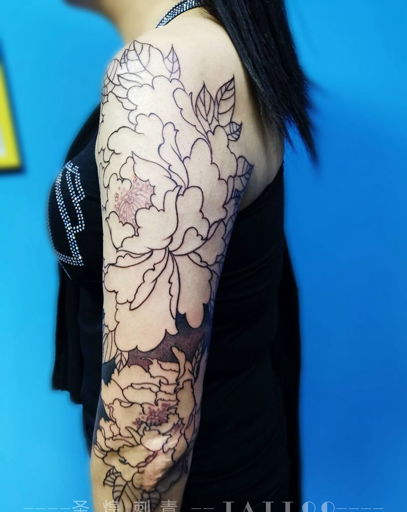 遮盖疤痕未完纹身图片_手臂新传统纹身图案