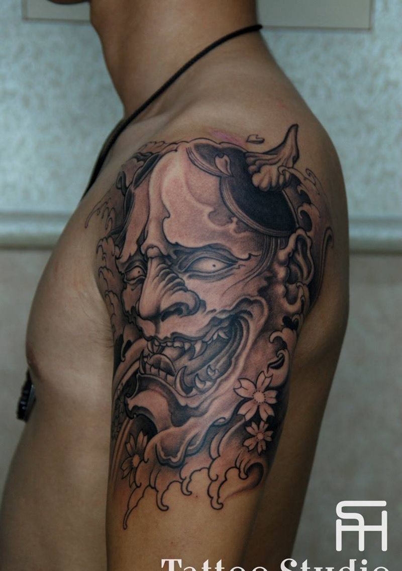 大臂般若纹身图片