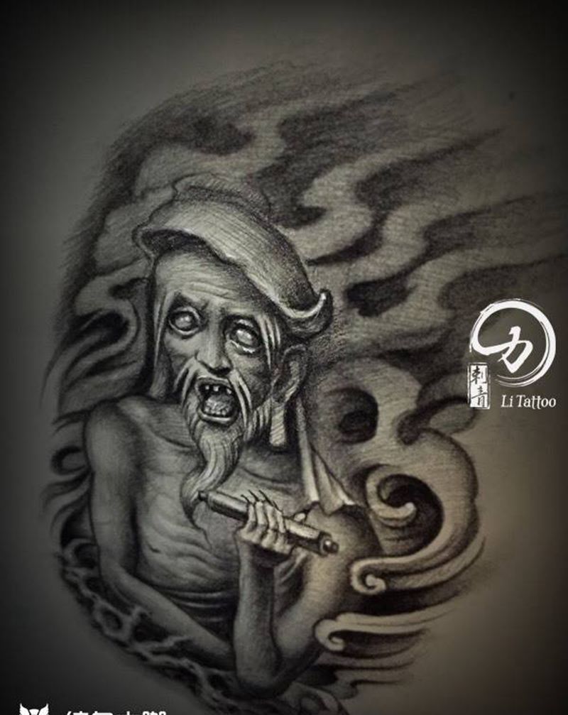 老者纹身图片