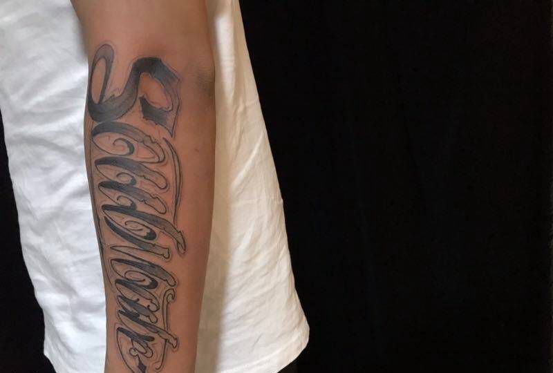 花体英文纹身图片