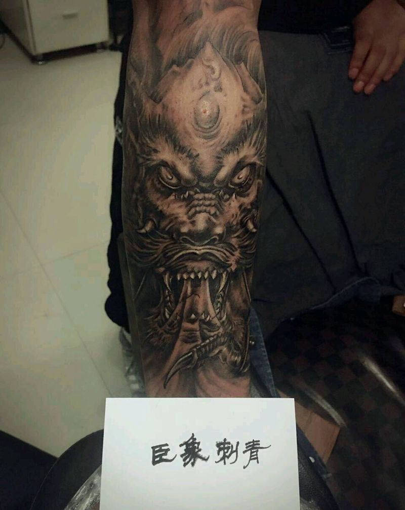 老龙纹身图片_手臂纹身图案
