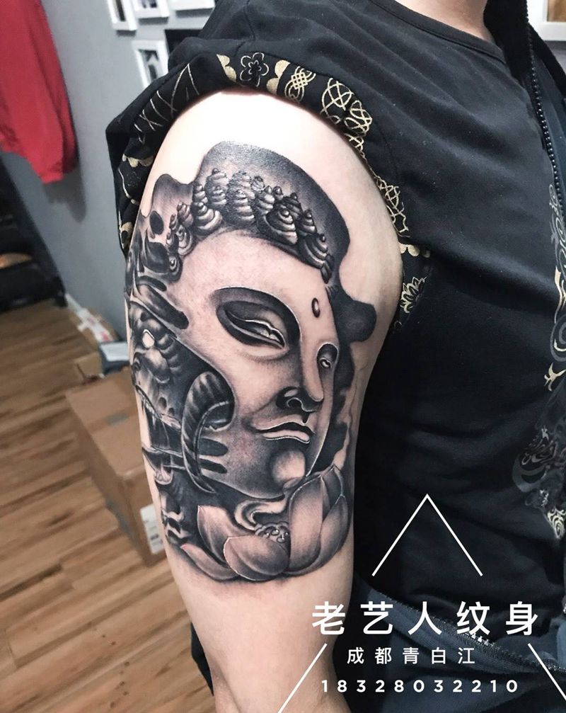 佛与魔纹身图片