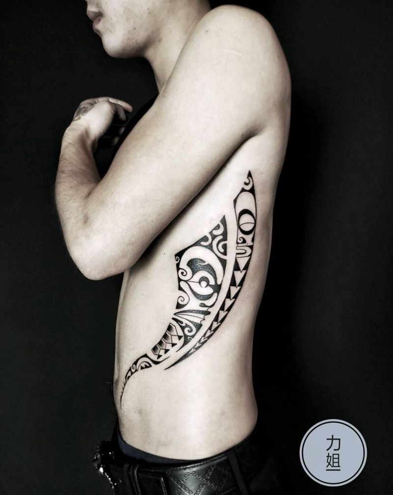 图腾纹身图片_腰部图腾纹身图案
