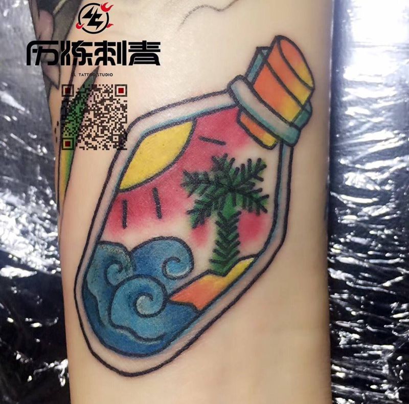 漂流瓶纹身图片