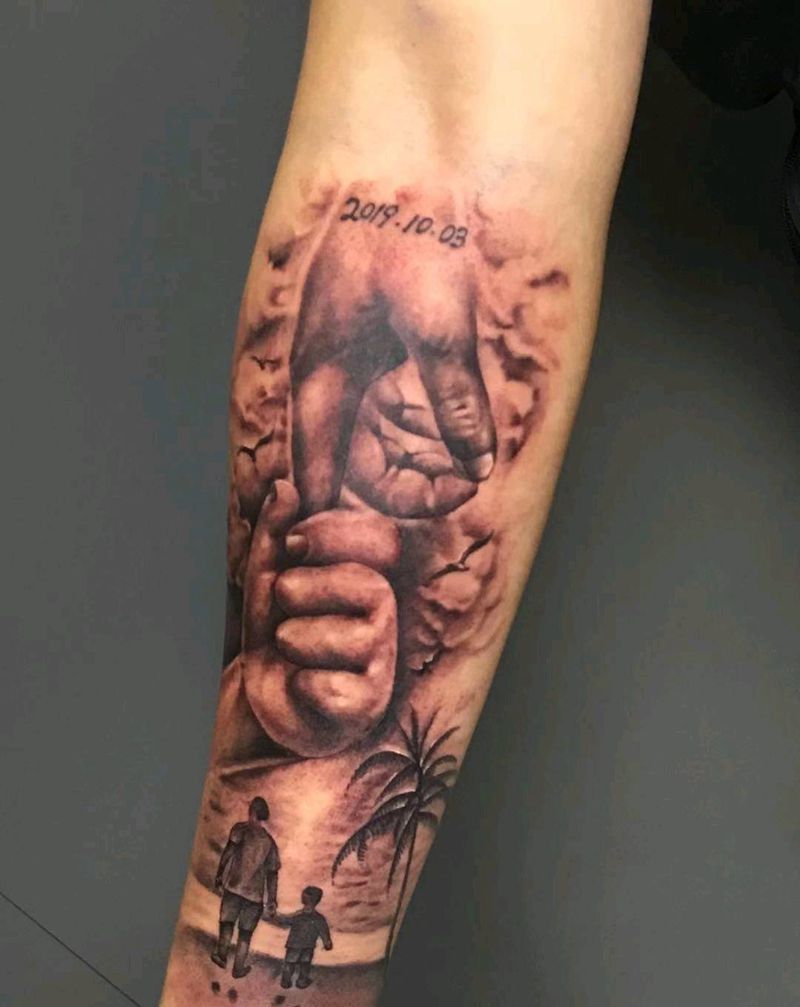 守护纹身图片_手臂新传统纹身图案