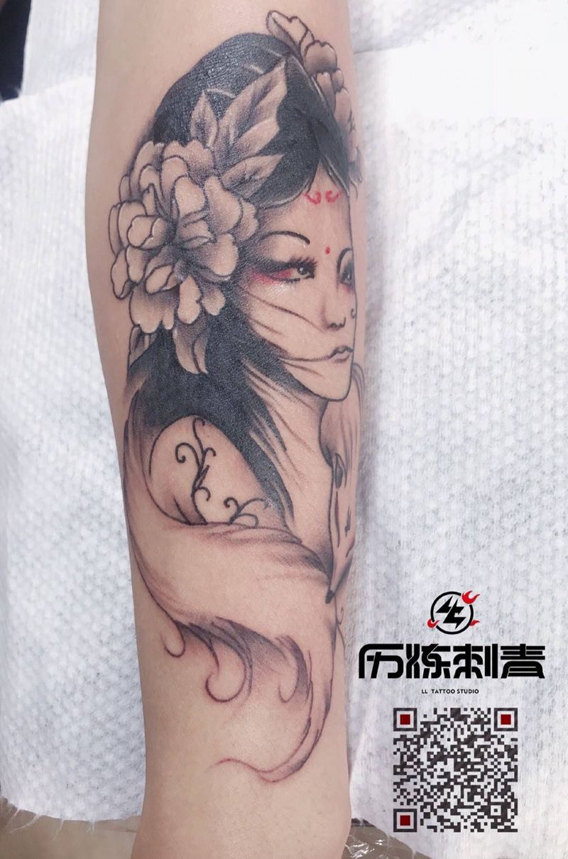 艺妓纹身图片