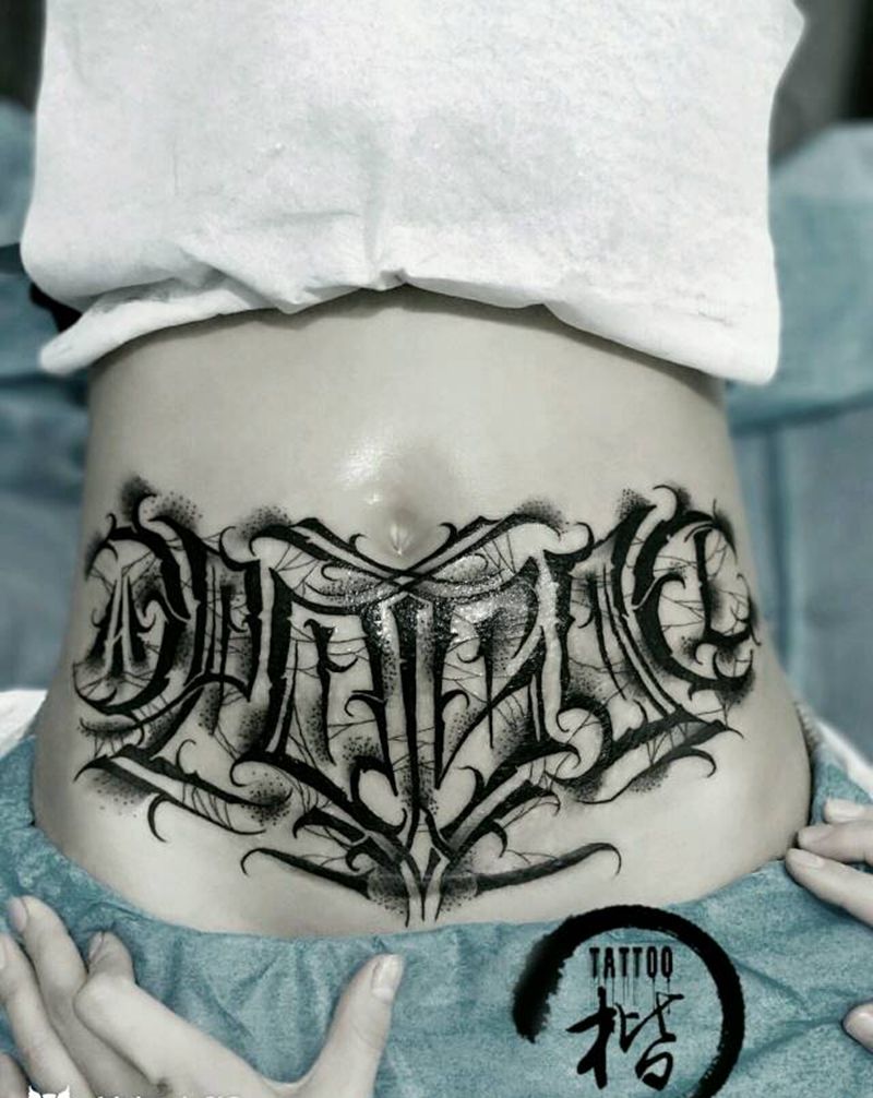 花体英文纹身图片