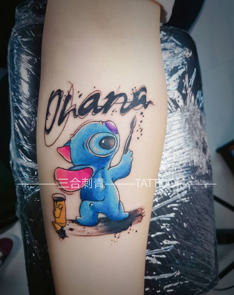 史迪仔纹身图片_手臂纹身图案