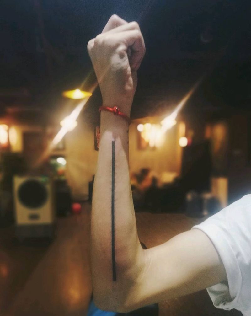 线纹身图片_颈部肩部手臂手部欧美传统清新贴纸几何成品纹身图案