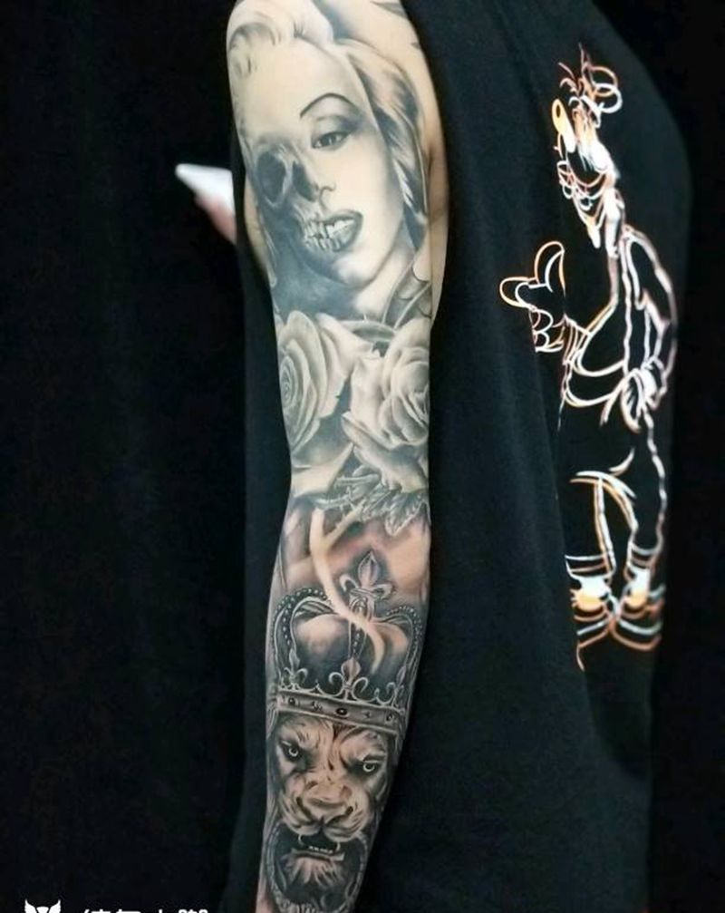 写实花臂纹身图片