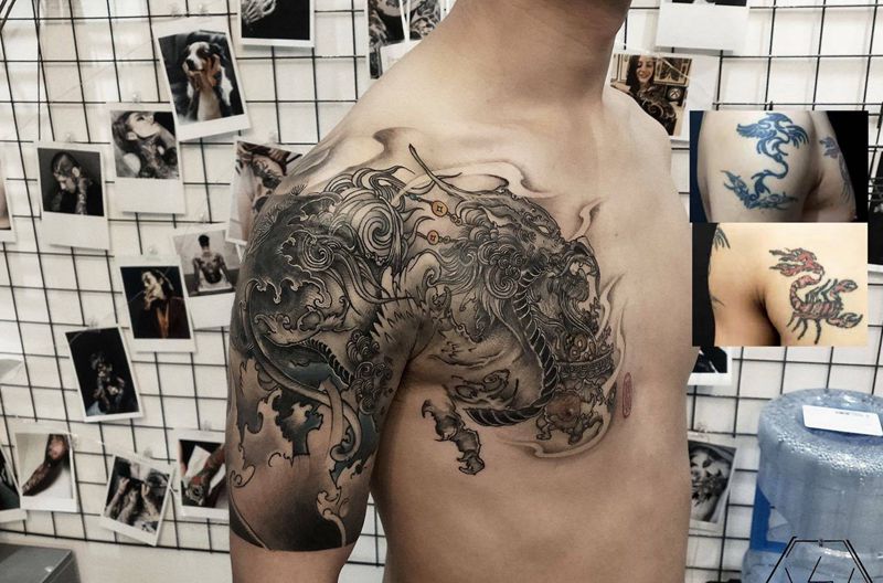 遮盖。纹身图片_手部手臂新传统纹身图案