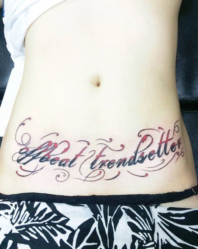 花体英文纹身图片
