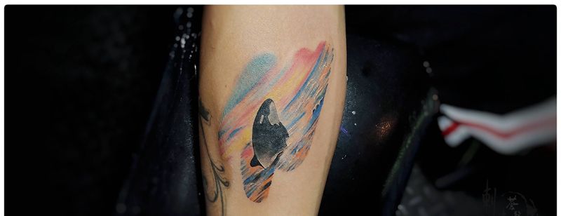 鱼纹身图片_手部纹身图案