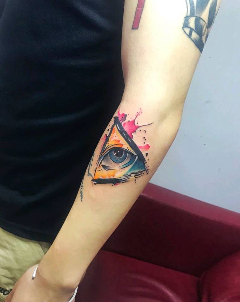上帝之眼纹身图片_手臂纹身图案