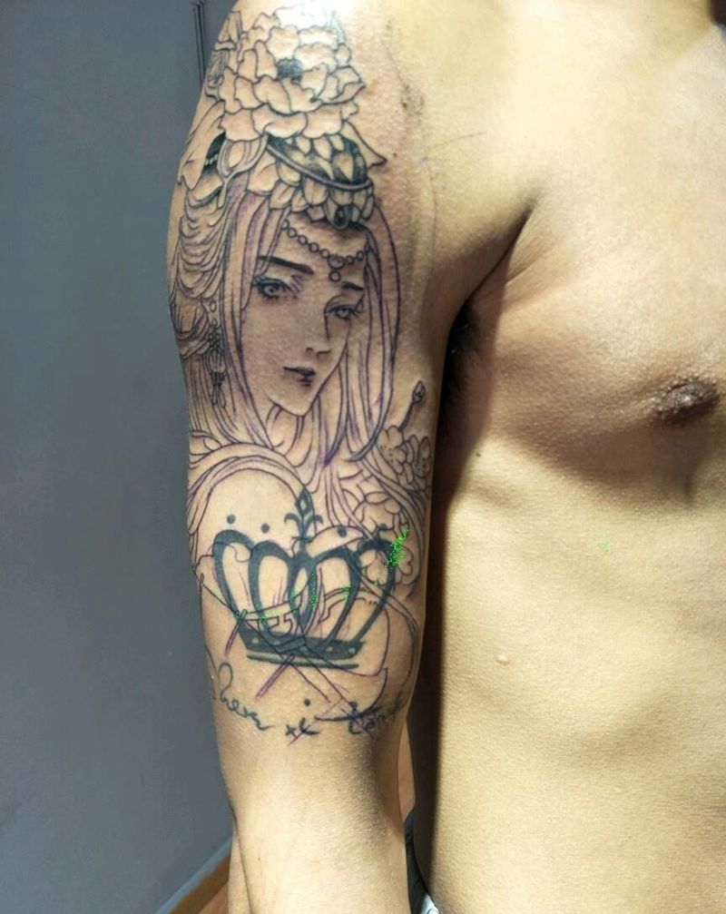 皇冠遮盖纹身图片