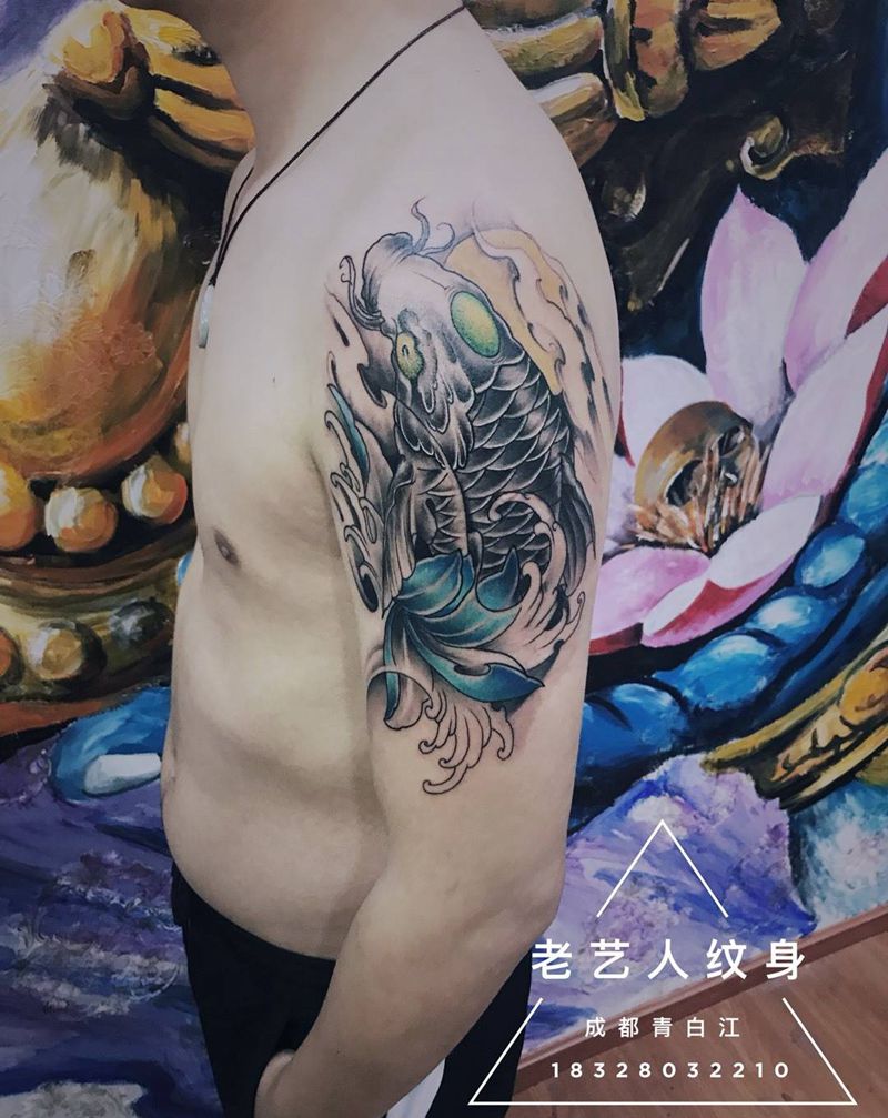 招财锦鲤纹身图片