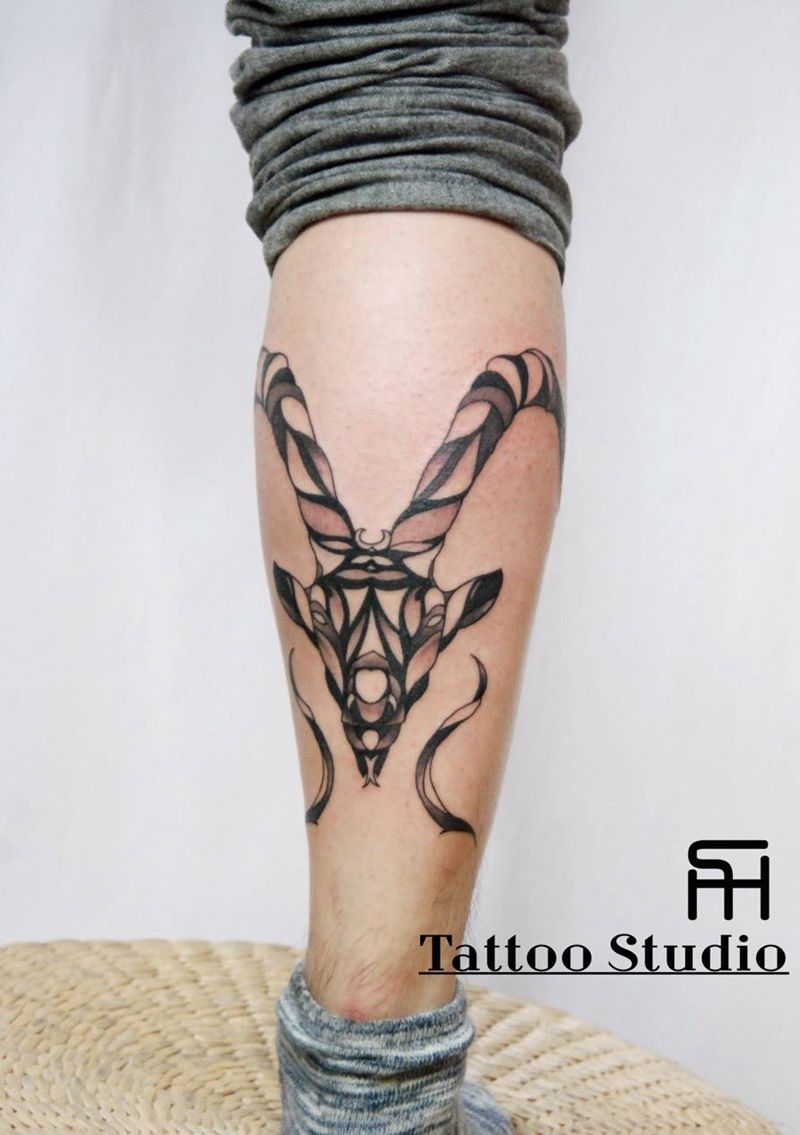 羊头纹身图片