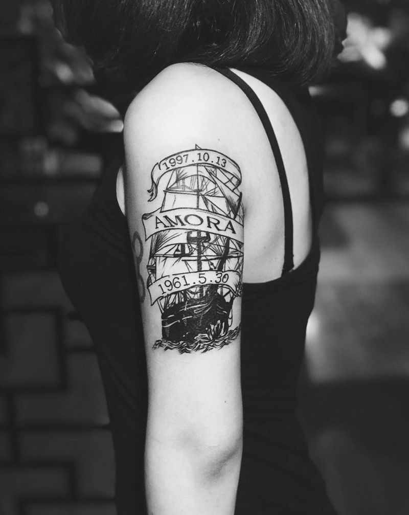 船纹身图片