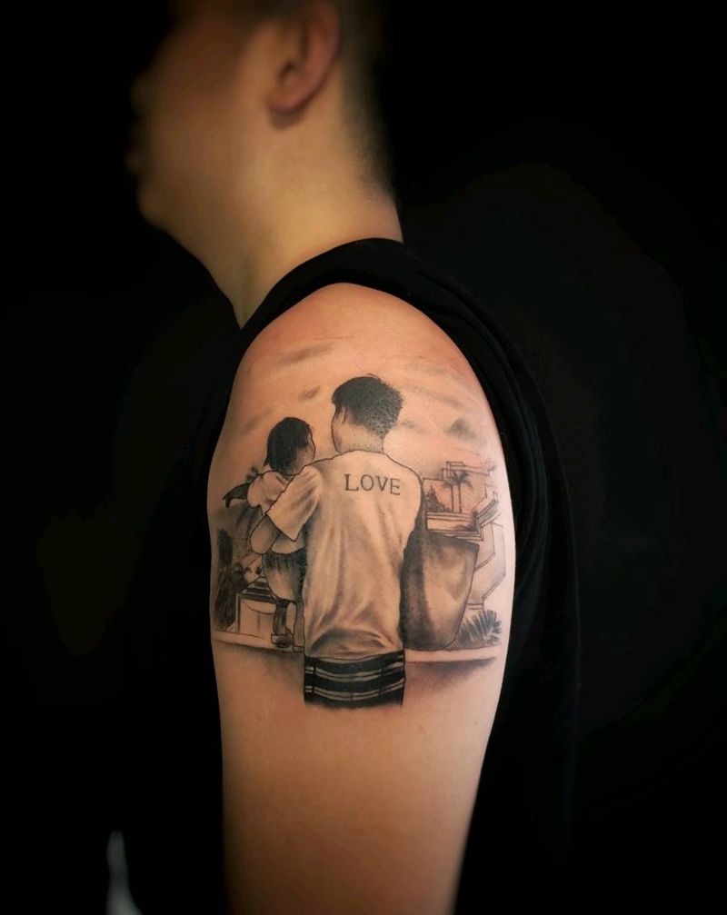 永恒的瞬间纹身图片_手臂欧美写实纹身图案