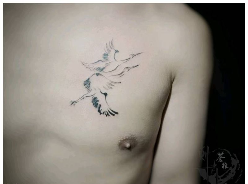 丹顶鹤纹身图片