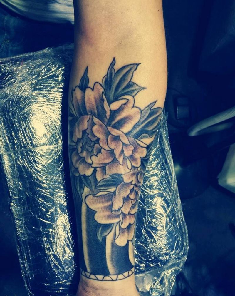 花臂纹身图片_植物纹身图案