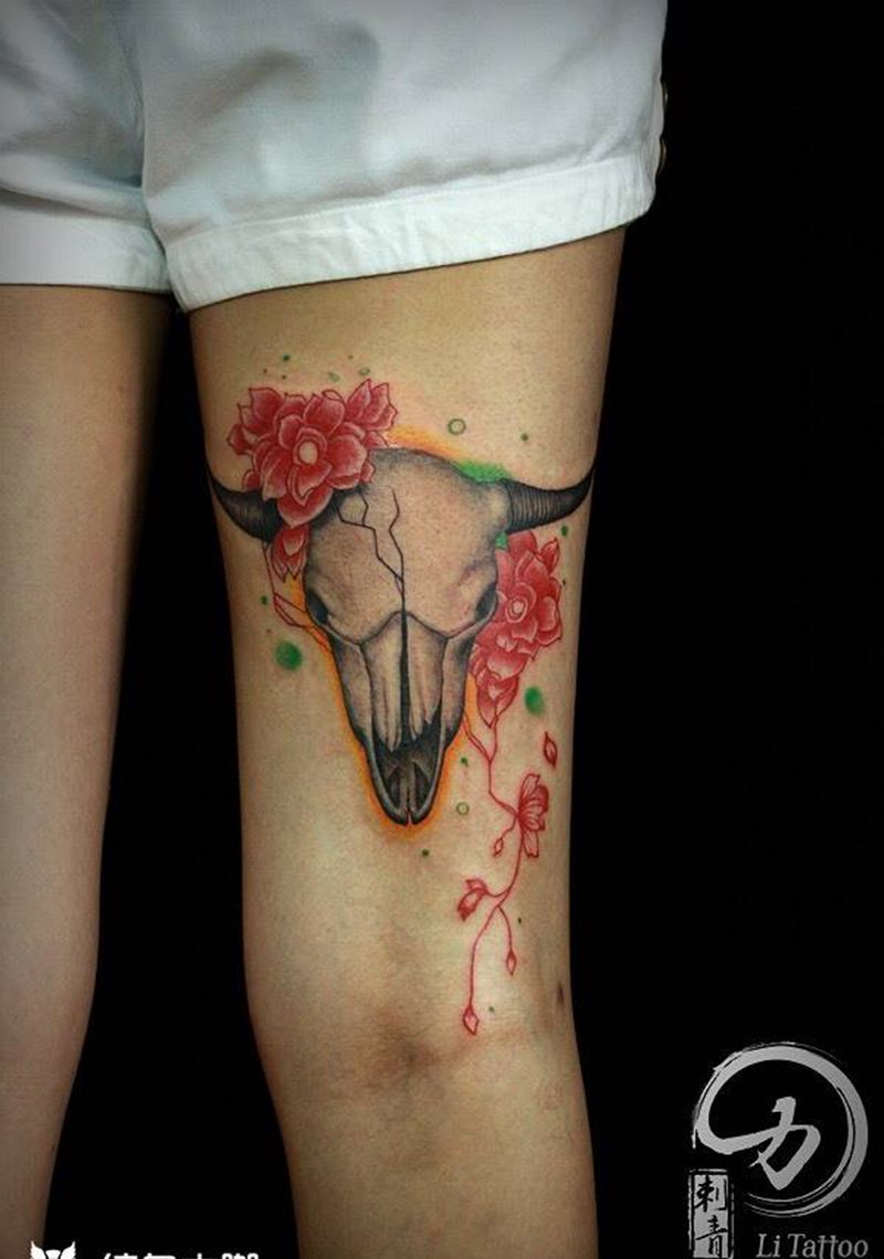 羊头（羊骨头）纹身图片