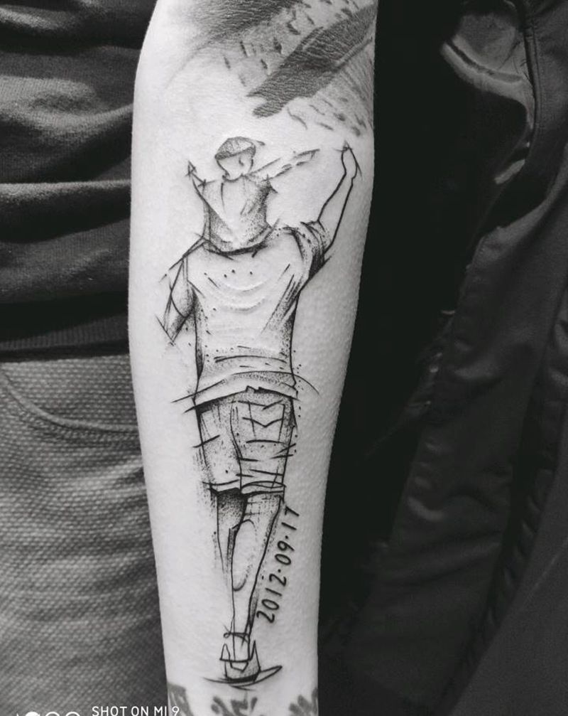 父亲的爱纹身图片_手臂点刺纹身图案